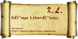 Kánya Liberátusz névjegykártya